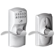 Camelot Keypad Entry with Flex-Lock Door Lever Set with Accent Interior Lever