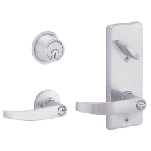 S200-Series Commercial Tubular Interconnected Double Locking Entrance Neptune Lever Set and Deadbolt with 6-Pin Cylinder