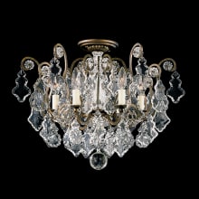 Versailles 6 Light 20" Wide Semi-Flush Ceiling Fixture with Clear Heritage Crystals