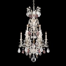 Renaissance 10 Light 21" Wide Crystal Chandelier with Amethyst and Black Diamond Rock Crystals