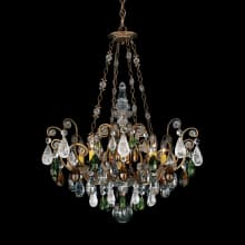 Renaissance 8 Light 27" Wide Crystal Chandelier with Amethyst and Black Diamond Rock Crystals