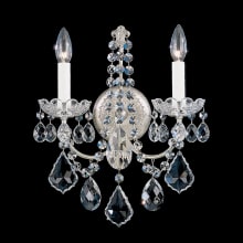 New Orleans 2 Light 15" Tall Wall Sconce with Clear Heritage Crystals