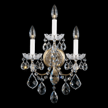 New Orleans 3 Light 19" Tall Wall Sconce with Clear Heritage Crystals
