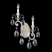 Renaissance 2 Light 23" Tall Wall Sconce with Clear Heritage Crystals