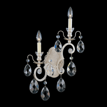 Renaissance 2 Light 23" Tall Wall Sconce with Clear Heritage Crystals