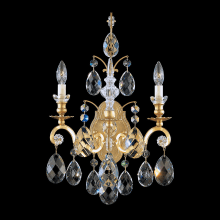Renaissance 2 Light 23" Tall Wall Sconce with Clear Heritage Crystals
