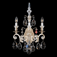 Renaissance 3 Light 22" Tall Wall Sconce with Clear Heritage Crystals