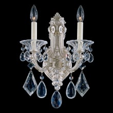 La Scala 2 Light 17" Tall Wall Sconce with Clear Swarovski Crystals