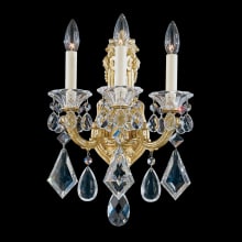La Scala 3 Light 17" Tall Wall Sconce with Clear Swarovski Crystals