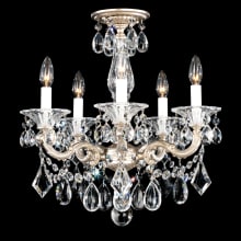 La Scala 5 Light 18" Wide Crystal Chandelier with Clear Swarovski Heritage Crystals