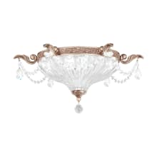 Milano 2 Light 17" Wide Semi-Flush Bowl Ceiling Fixture with Clear Optic Crystals