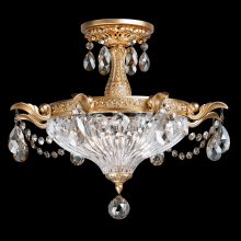 Milano 2 Light 17" Wide Semi-Flush Ceiling Fixture with Clear Swarovski Spectra Crystals