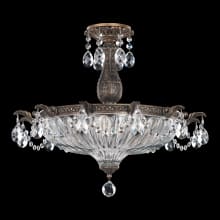 Milano 4 Light 23" Wide Semi-Flush Ceiling Fixture with Golden Shadow Swarovski Crystals