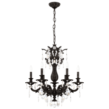 Milano 6 Light 24" Wide Crystal Chandelier with Clear Optic Crystals