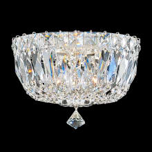 Petit 3 Light 8" Wide Flush Mount Drum Ceiling Fixture with Clear Swarovski Crystals