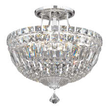 Petit Crystal Deluxe 6 Light 12" Wide Semi-Flush Ceiling Fixture with Swarovski Spectra Crystals