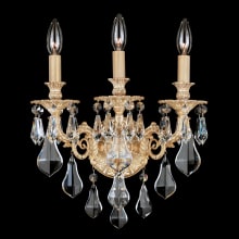 Sophia 3 Light 16" Tall Wall Sconce with Clear Swarovski Spectra Crystals
