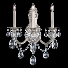 Alea 3 Light 15" Wide Wall Sconce with Clear Heritage Crystals