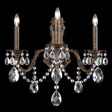Alea 3 Light 19" Wide Wall Sconce with Clear Heritage Crystals