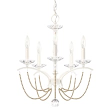 Priscilla 5 Light 18" Wide Crystal Chandelier with Bronze Pearl Beads