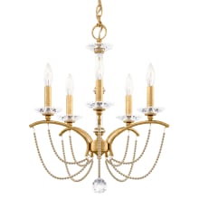 Priscilla 5 Light 18" Wide Crystal Chandelier with Bronze Pearl Beads
