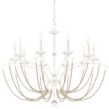 Priscilla 10 Light 36" Wide Crystal Chandelier with Bronze Pearl Beads