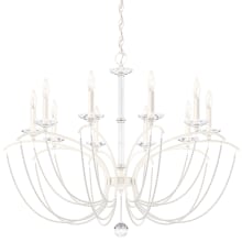 Priscilla 10 Light 36" Wide Crystal Chandelier with White Pearl Beads