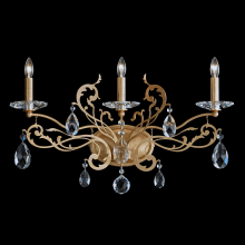 Filigrae 3 Light 15" Tall Wall Sconce with Clear Heritage Crystals
