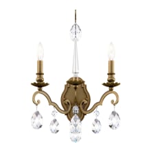 Renaissance Nouveau 2 Light 21" Tall Wall Sconce with Clear Heritage Crystal Accents