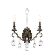 Renaissance Nouveau 2 Light 21" Tall Wall Sconce with Clear Heritage Crystal Accents