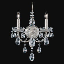 Sonatina 2 Light 17" Tall Wall Sconce with Clear Heritage Crystals