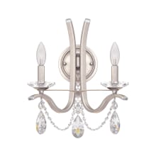 Vesca 2 Light 16" Tall Wall Sconce with Heritage Crystals