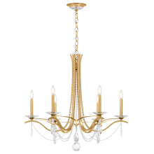 Vesca 6 Light 33" Wide Crystal Chandelier with Heritage Crystals