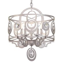 Gwynn 5 Light 21" Wide Crystal Drum Chandelier with Heritage Crystals