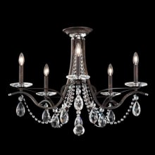 Vesca 5 Light 29" Wide Semi-Flush Ceiling Fixture with Heritage Crystals