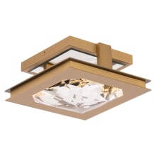 Enchante 10" Wide LED Flush Mount Square Ceiling Fixture with Clear Optic Haze Crystal