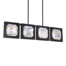 Enchante 4" Wide LED Crystal Linear Pendant with Clear Optic Haze Crystal