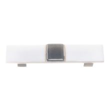 Bandwidth 3-1/2 Inch Center to Center Bar Cabinet Pull with White Glass