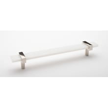 Adjustable Center to Center 9 Inch Long Handle Cabinet Pull with White Glass
