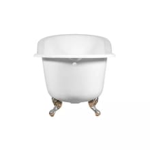 Callaway 61" Cast Iron Soaking Clawfoot Tub with Pre-Drilled Overflow Hole - Less Drain