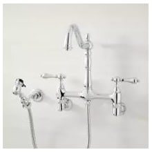 Felicity 1.8 GPM Double Handle Wall Mounted Bridge Kitchen Faucet with Side Spray