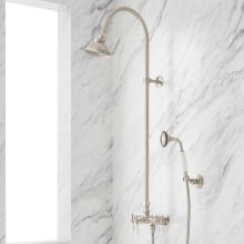 Baywood Exposed Pipe Shower System with Shower Head, Hand Shower, and Hose