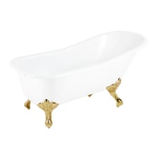 Goodwin 66" Cast Iron Soaking Clawfoot Tub with Pre-Drilled Overflow Hole - Less Drain