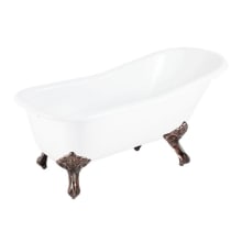 Goodwin 66" Cast Iron Soaking Clawfoot Tub with Pre-Drilled Overflow Hole - Less Drain