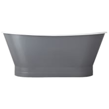 Kateryn 67" Cast Iron Soaking Freestanding Tub in Dark Gray with Included Overflow Drain