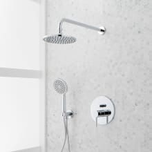 Lattimore Shower System with Rainfall Shower Head and Hand Shower - Rough In Included