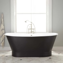 Kateryn 67" Cast Iron Soaking Freestanding Tub with Integrated Drain and Overflow