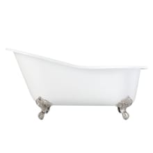 Callaway 61" Cast Iron Soaking Clawfoot Tub with Pre-Drilled Overflow Hole and Tap Deck - Less Drain