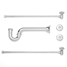 Bathroom Sink Supply Kit with P-Trap, Dual Handles, and Supply Lines - For 1/2" Threaded Pipe