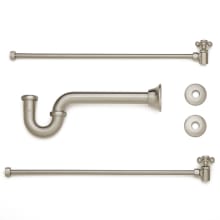 Bathroom Sink Supply Kit with P-Trap, Dual Handles, and Supply Lines - For 1/2" Threaded Pipe